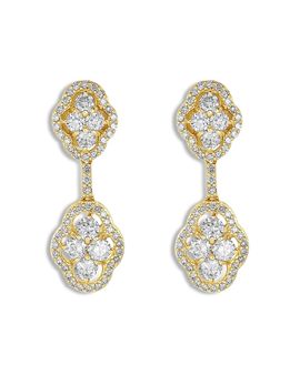 Piranesi Piranesi 18K Yellow Gold Diamond Maison Two Tier Earrings