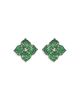 Piranesi Piranesi 18K Yellow Gold Large Fiore Earrings with Green Tsavorite Garnets and Diamonds - 1