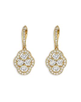 Piranesi Piranesi 18K Yellow Gold Maison Diamond Halo Cluster Leverback Drop Earrings