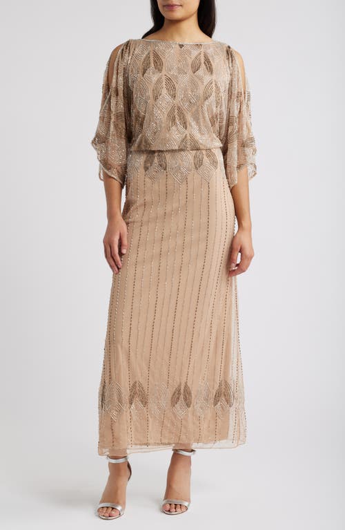 Pisarro Nights Pisarro Nights Beaded Cold Shoulder Cocktail Dress