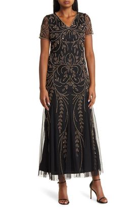 princess polly baby blue dress Pisarro Nights Beaded Illusion Neck Gown main image 1