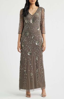Pisarro Nights Pisarro Nights Sequin & Bead Gown
