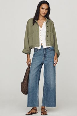 Pistola Lana High-Rise Cropped Wide-Leg Jeans