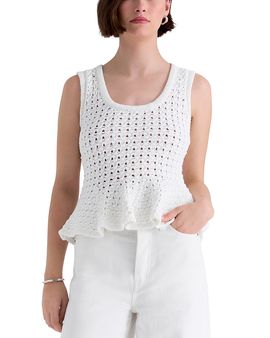 Pistola Pistola Anna Peplum Openwork Sweater Tank Top