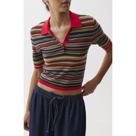 Pistola Pistola Ashlee Striped Cropped Polo