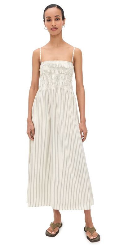 Pistola Pistola Bianca Dress Sage Egret Stripe