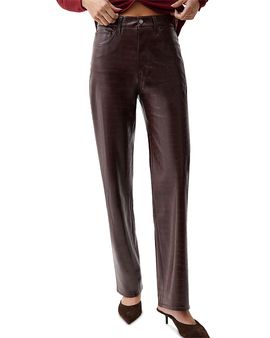 Pistola Pistola Cassie High Rise Straight Jeans in Burgundy Croc