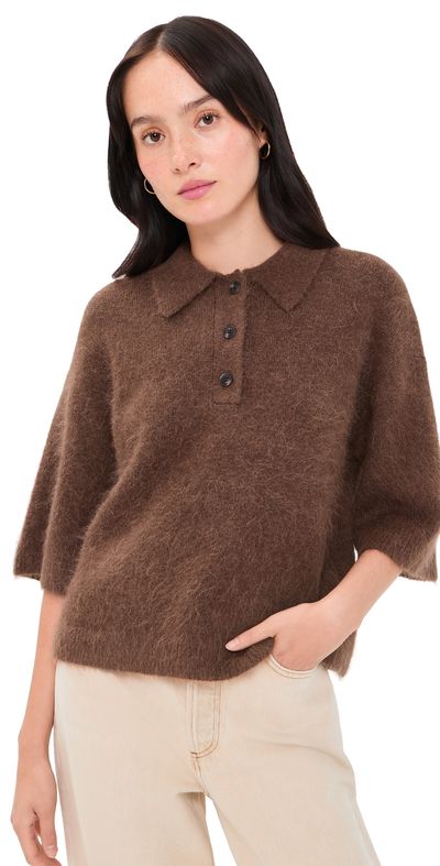 Pistola Pistola Nadya Alpaca Blend Boxy Polo Sweater Roche