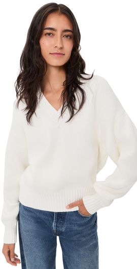 Pistola Pistola Nika Heavyweight V Neck Sweater White