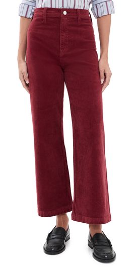 Pistola Pistola Penny Crop High Rise Corduroy Pants Deep Crimson
