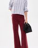Pistola Pistola Penny Crop High Rise Corduroy Pants Deep Crimson - 5