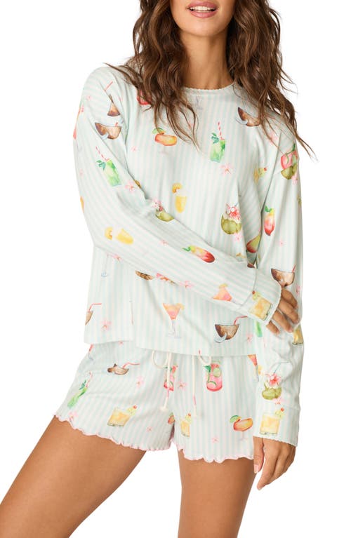 PJ Salvage PJ Salvage It's 5 Somewhere Print Long Sleeve Pajama Top