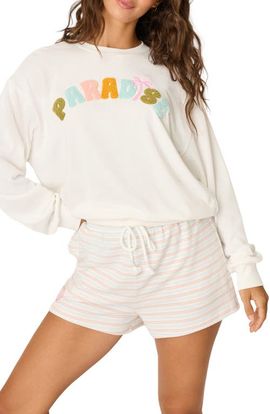 PJ Salvage PJ Salvage Paradise Bouclé Sweatshirt & Shorts Lounge Set
