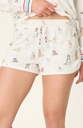 PJ Salvage PJ Salvage Red, White & Woof Jersey Pajama Shorts