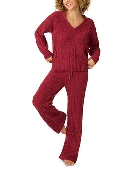 Pj Salvage Pj Savage Cozy Chenille Cable-Knit Pajama Set