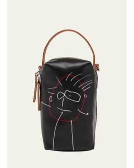Plan C Pili Graphic-Print Canvas Bucket Bag