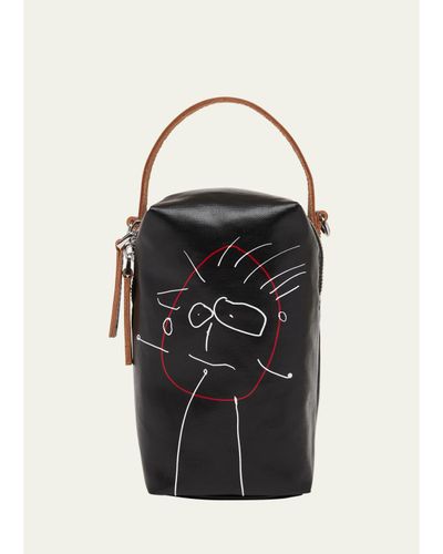 Plan C Pili Graphic-Print Canvas Bucket Bag