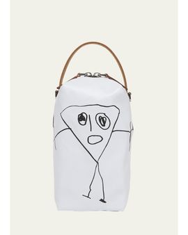 Plan C Pili Graphic-Print Leather Bucket Bag