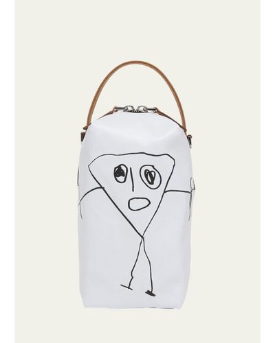 Plan C Pili Graphic-Print Leather Bucket Bag