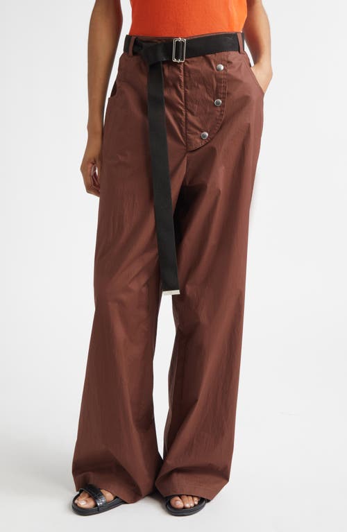 PLAN C PLAN C Belted Cotton Wide Leg Trousers