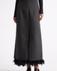 PLAN C PLAN C Feather Trim Wool Blend Maxi Skirt - 1