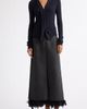 PLAN C PLAN C Feather Trim Wool Blend Maxi Skirt - 2