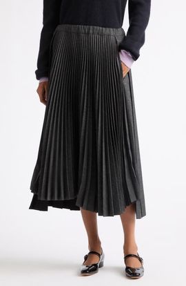 PLAN C PLAN C Layered Pleated Midi Skirt