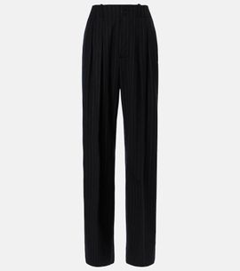 Plan C Plan C Pinstripe wool-blend wide-leg pants