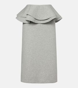 Plan C Plan C Ruffled cotton-blend midi skirt