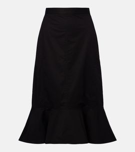 Plan C Plan C Ruffled cotton-blend poplin midi skirt
