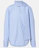 Plan C Plan C Scarf-detail striped cotton shirt - 1