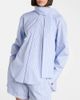 Plan C Plan C Scarf-detail striped cotton shirt - 3