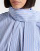 Plan C Plan C Scarf-detail striped cotton shirt - 4