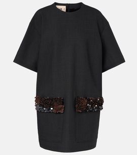 Plan C Plan C Sequined wool-blend minidress