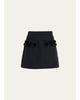 Plan C Rosette-Embellished Wool Mini Skirt - 1