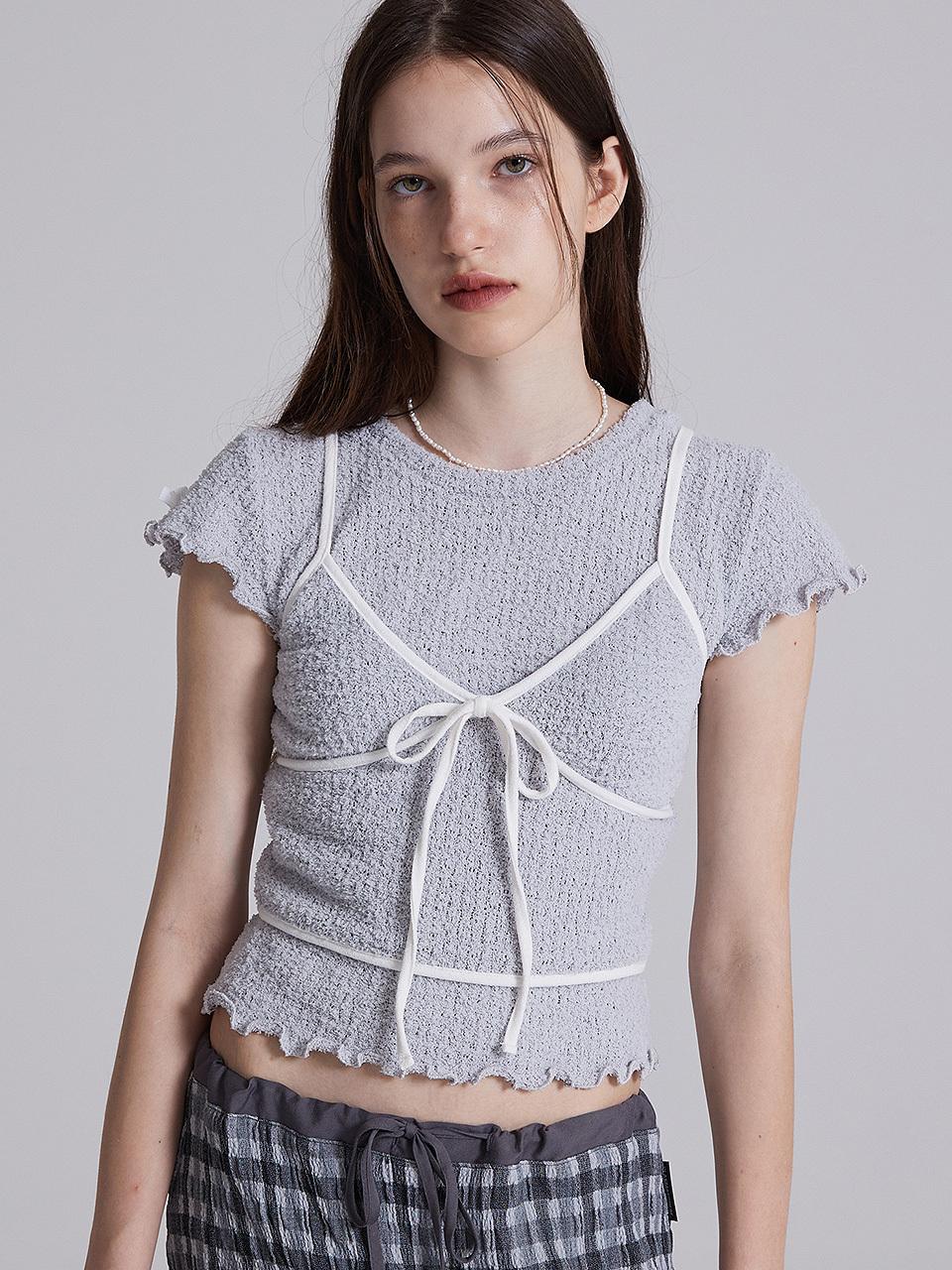 PLASMA SPHERE COMELY SLEEVELESS IN GREY (knit sleeveless)