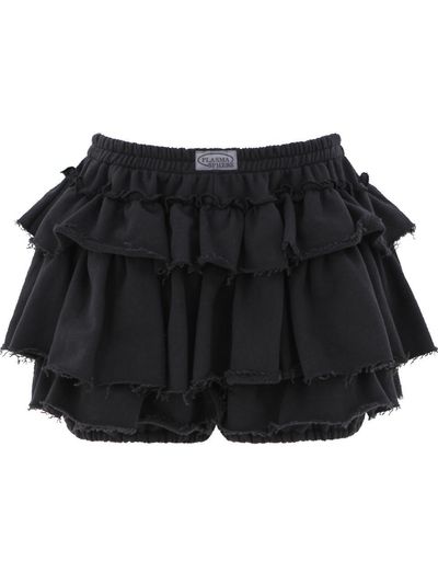 PLASMA SPHERE Elastic Banding Cancan Tutu Skirt [Black]