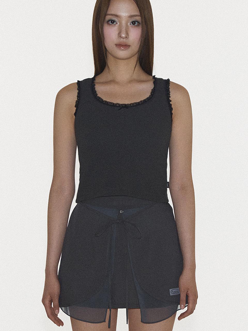 PLASMA SPHERE JOY SLEEVELESS IN DARK GREY (lace sleeveless)