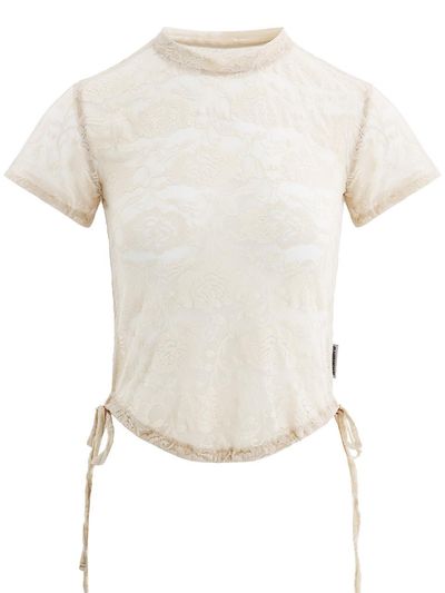 PLASMA SPHERE LACE T SHIRT IN BEIGE (lace T-shirt)