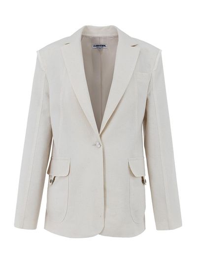 PLASMA SPHERE MESH JACKET IN LIGHT BEIGE (Overfit Single Blazer)