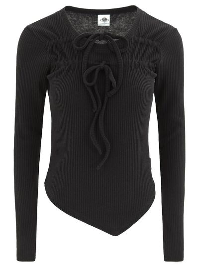 PLASMA SPHERE NYMPH T SHIRT IN BLACK (Shirring Linen T-Shirt)