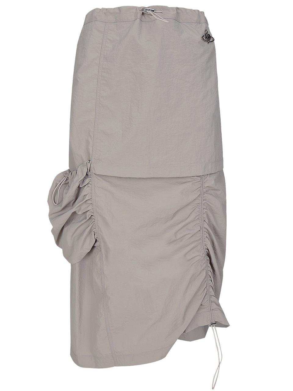 PLASMA SPHERE PUSH SKIRT IN GREY (shirring cargo skirt)