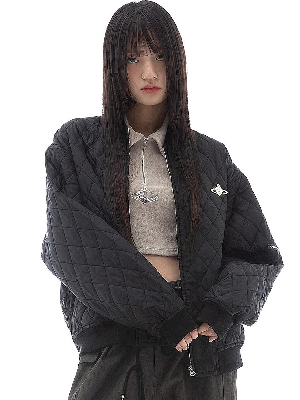 PLASMA SPHERE QUILT JUMPER IN BLACK (Oversized Fit Quilted Jumper)