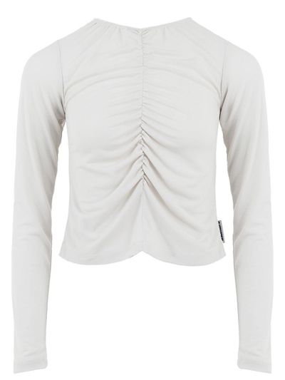 PLASMA SPHERE Shirring Long Sleeve T-shirt [Beige]