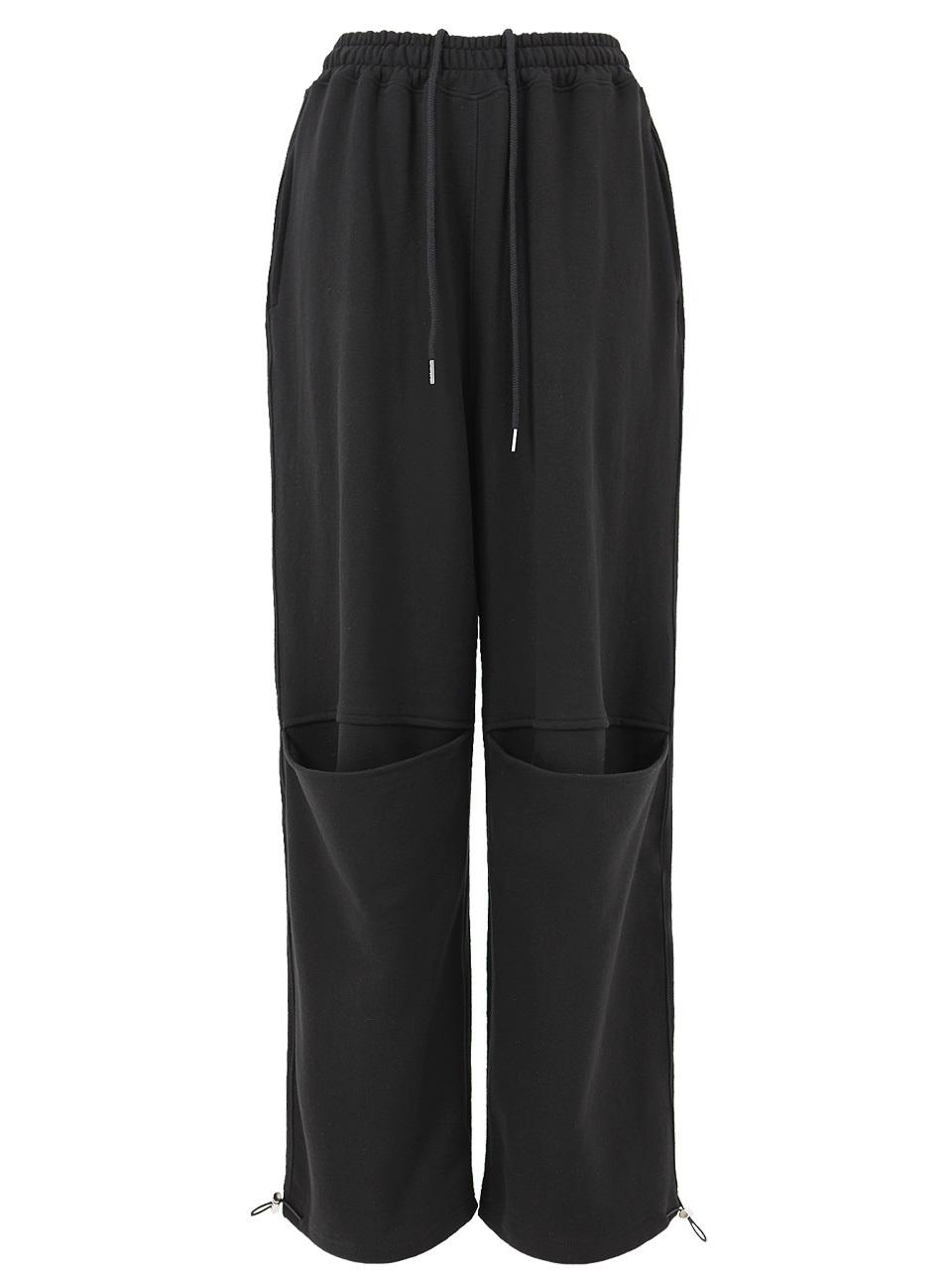 PLASMA SPHERE SLIT PANTS IN BLACK (wide pants)