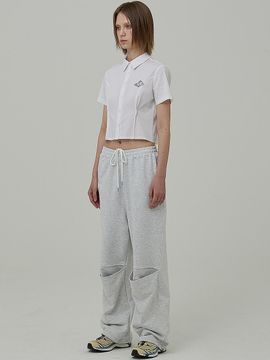 PLASMA SPHERE SLIT PANTS IN GREY (wide pants)