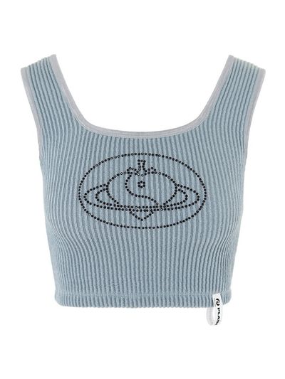 PLASMA SPHERE SPACE TOP IN SKY (Crop Knit Sleeveless)
