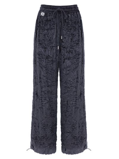 PLASMA SPHERE Velvet Pleated High Rise Pants [Navy]