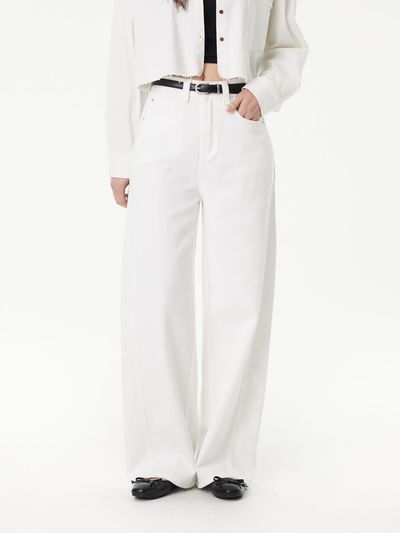 PLASTIC ISLAND Cut Detail Denim Pants (PR2DP331)