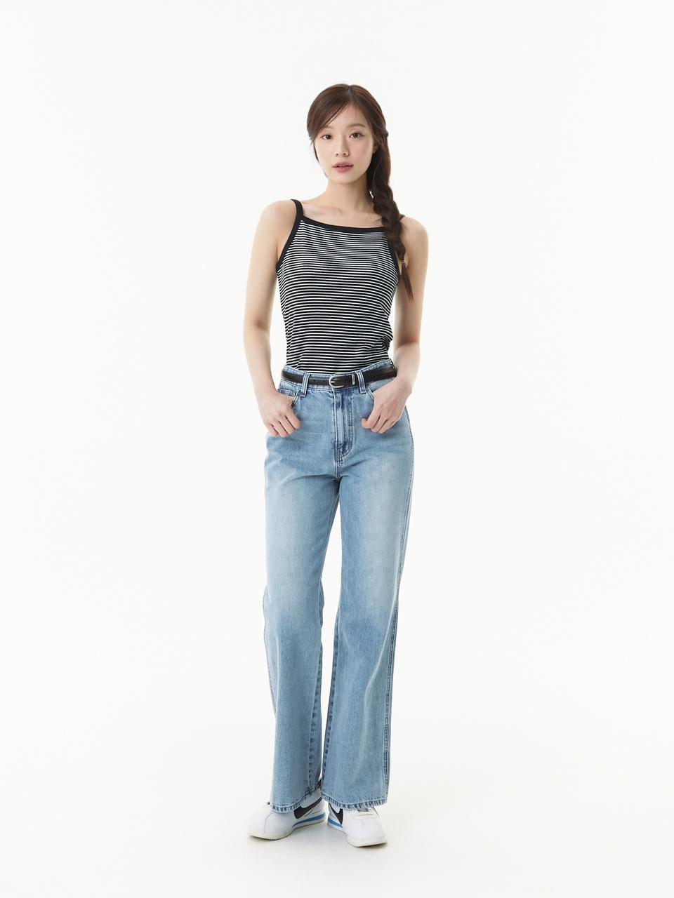PLASTIC ISLAND Striped Sleeveless Top (PR2CT961)